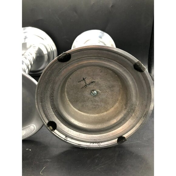 2 Aluminum/Pewter(?) Silver Candle Holders Sticks with Twist/Swirl Design 10" - Picture 7 of 8